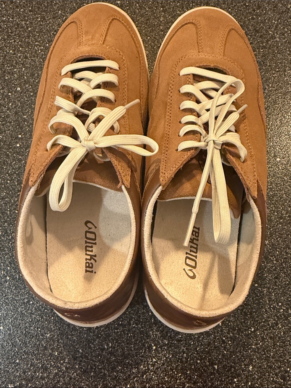 OluKai Men's Punini Suede Sneakers in Tan with Cream Laces - size 10.5 - Picture 7 of 7